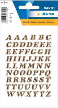 Herma Buchstaben 8mm A-Z gold glitzernd (4192)
