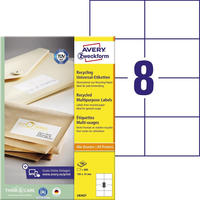 Zweckform Universaletiketten LR3427 Recycling wei&szlig;, 105 x 74mm, 100 Blatt, 800