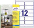 Avery Zweckform J4776-10 Wetterfeste Folien-Etiketten, 99,1 x 42,3 mm, 10 Bogen/120 Etiketten, weiß