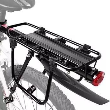 LuxusKollektion Fahrrad-Gep&auml;cktr&auml;ger Set 24-29 Zoll, Aluminium, mit Reflektor & Schnellverschluss