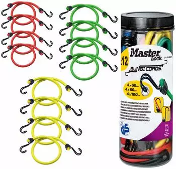 Master Lock Spannseil-Set, gemischte Größen, 12-teilig (3107EURDAT)
