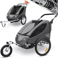 KESSER&reg; Kinderanh&auml;nger Fahrradanh&auml;nger 360&deg; Drehbar mit Federung 2in1
