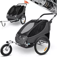 KESSER&reg; Kinderanh&auml;nger Fahrradanh&auml;nger 360&deg; Drehbar mit Federung 2in1