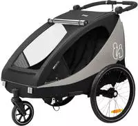 Hauck 515051, Hauck 2in1 Fahrradanh&auml;nger Dryk Duo Plus f&uuml;r 2 Kinder (bis 44 kg) -