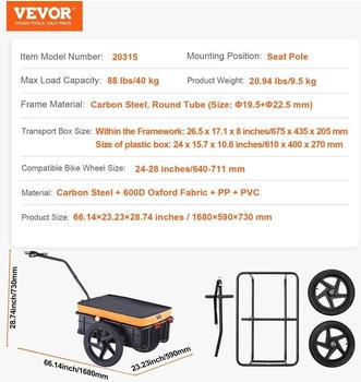 VEVOR Transportanh&auml;nger (40kg Tragkraft)