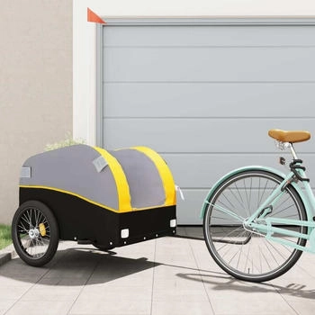vidaXL Fahrradanhänger Schwarz und Gelb 45 kg Eisen (94134)