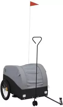 vidaXL Fahrradanhänger Schwarz und Grau 45 kg Eisen (94147)
