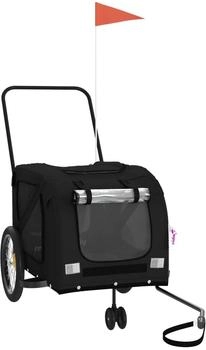 vidaXL Fahrradanhänger für Haustiere Schwarz Oxford-Gewebe und Eisen (93905)