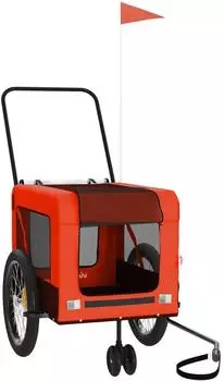 vidaXL Fahrradanh&auml;nger f&uuml;r Hunde Orange und Schwarz Oxford-Gewebe & Eisen (93942)