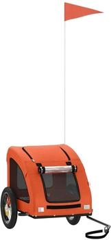 vidaXL Fahrradanhänger für Hunde Orange Oxford-Gewebe und Eisen (93949)
