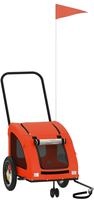 vidaXL Fahrradanh&auml;nger Hunde Orange und Grau Oxford-Gewebe und Eisen
