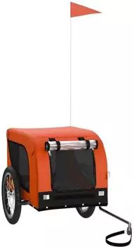vidaXL Fahrradanh&auml;nger f&uuml;r Hunde Orange und Schwarz Oxford-Gewebe & Eisen (93998)