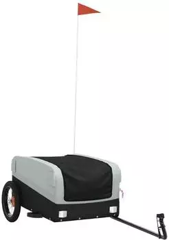 vidaXL Fahrradanhänger Schwarz und Grau 30 kg Eisen (94035)