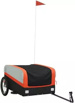 vidaXL Fahrradanhänger Schwarz und Orange Eisen (94040)