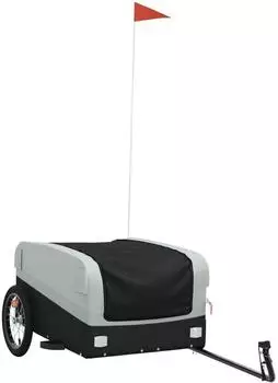 vidaXL Fahrradanhänger Schwarz und Grau 45 kg Eisen (94042)