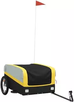 vidaXL Fahrradanhänger Schwarz und Gelb 45 kg Eisen (94043)