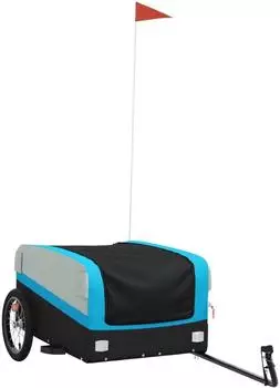 vidaXL Fahrradanhänger Schwarz und Blau Eisen