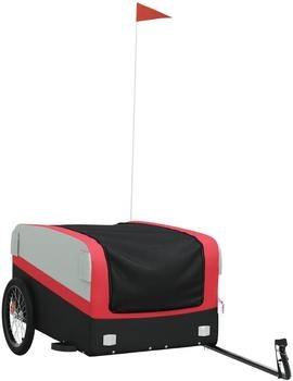 vidaXL Fahrradanhänger Schwarz und Rot 45 kg Eisen (94048)
