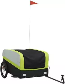 vidaXL Fahrradanhänger Schwarz und Grün 45 kg Eisen (94053)