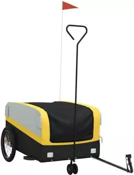 vidaXL Fahrradanhänger Schwarz und Gelb Eisen 45 kg (94064)
