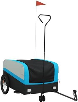 vidaXL Fahrradanhänger Schwarz und Blau 45 kg Eisen (94065)
