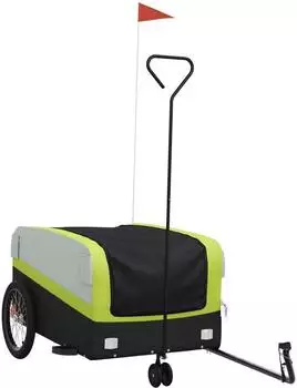 vidaXL Fahrradanhänger Schwarz und Grün 45 kg Eisen (94067)