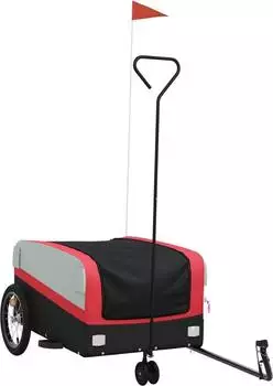 vidaXL Fahrradanhänger Schwarz und Rot 45 kg Eisen (94069)