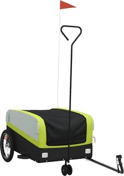 vidaXL Fahrradanhänger Schwarz und Grün 45 kg Eisen