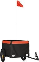 vidaXL Fahrradanh&auml;nger Schwarz und Orange 30 kg Eisen