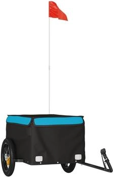 vidaXL Fahrradanhänger Schwarz und Blau 30 kg Eisen (94079)