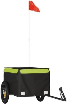 vidaXL Fahrradanhänger Schwarz und Grün 30 kg Eisen (94081)