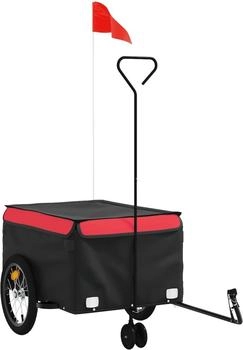 vidaXL Fahrradanhänger Schwarz und Rot 45 kg Eisen (94104)