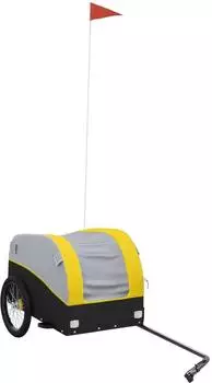 vidaXL Fahrradanhänger Schwarz und Gelb 30 kg Eisen