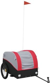 vidaXL Fahrradanhänger Schwarz und Rot 45 kg Eisen (94125)