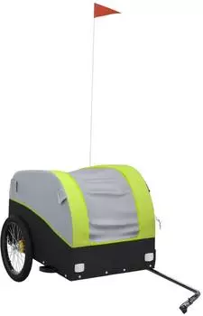 vidaXL Fahrradanhänger Schwarz und Grün 45 kg Eisen (94137)