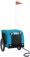 vidaXL Fahrradanh&auml;nger Hunde Blau und Schwarz Oxford-Gewebe & Eisen
