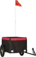 vidaXL Fahrradanh&auml;nger Schwarz und Rot 30 kg Eisen