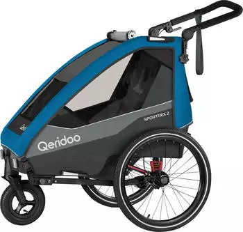 Qeridoo Sportrex 2 Fahrradanhänger ocean blue (Modell 2023) (Q-SPR2-23-OB)