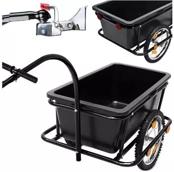 Deuba Transportanh&auml;nger inkl. 90L Kunststoffwanne und Kupplung schwarz