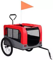 vidaXL 2-in-1 Fahrradanh&auml;nger f&uuml;r Hunde und Buggy Rot und Grau