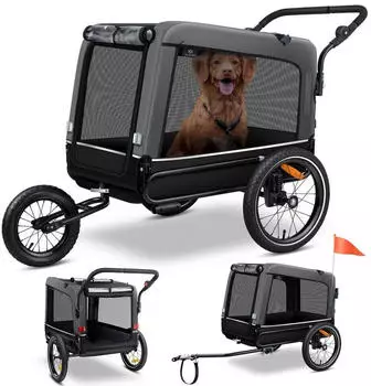 Kesser Boxer 3-in-1 Hundeanhänger grau