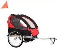 vidaXL 2-in-1 Fahrradanh&auml;nger und Kinderwagen Schwarz und Rot