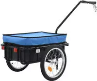vidaXL Fahrradanh&auml;nger und Handwagen 155x60x83 cm Stahl Blau