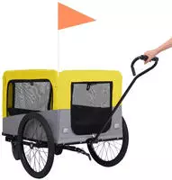 vidaXL 2-in-1 Fahrradanh&auml;nger f&uuml;r Hunde und Buggy Gelb und Grau