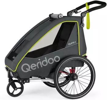 Qeridoo Qupa1 Kinderfahrradanhänger 2023 lime Qeridoo Qupa1 Kinderfahrradanhänger 2023 lime