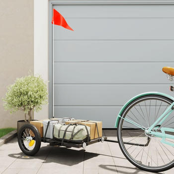 vidaXL Fahrradanhänger Cargo Schwarz 122x53x28 cm Eisen (94204)