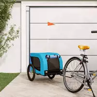 vidaXL Fahrradanh&auml;nger Hunde Blau und Schwarz Oxford-Gewebe & Eisen