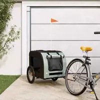 vidaXL Fahrradanh&auml;nger Hunde Grau und Schwarz Oxford-Gewebe & Eisen