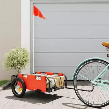 vidaXL Fahrradanh&auml;nger Orange Oxford-Gewebe und Eisen (94159)