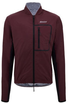 Santini Alpha Trai Lined Windproof Gravel Cycling Jacket (Burgundy)